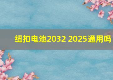 纽扣电池2032 2025通用吗